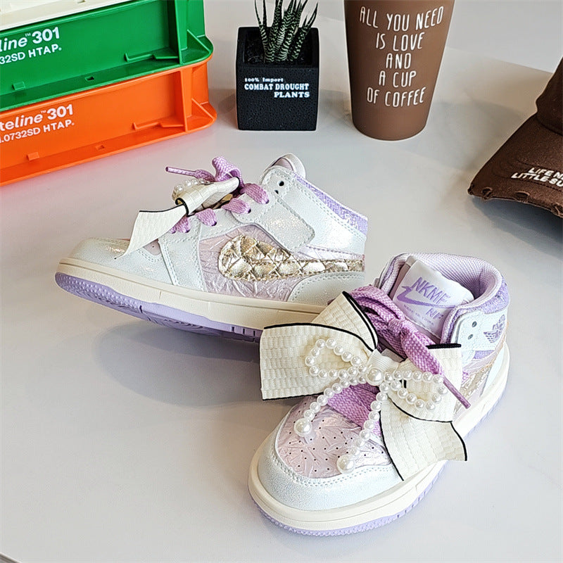 NK Lace Children's Sneakers Pearls