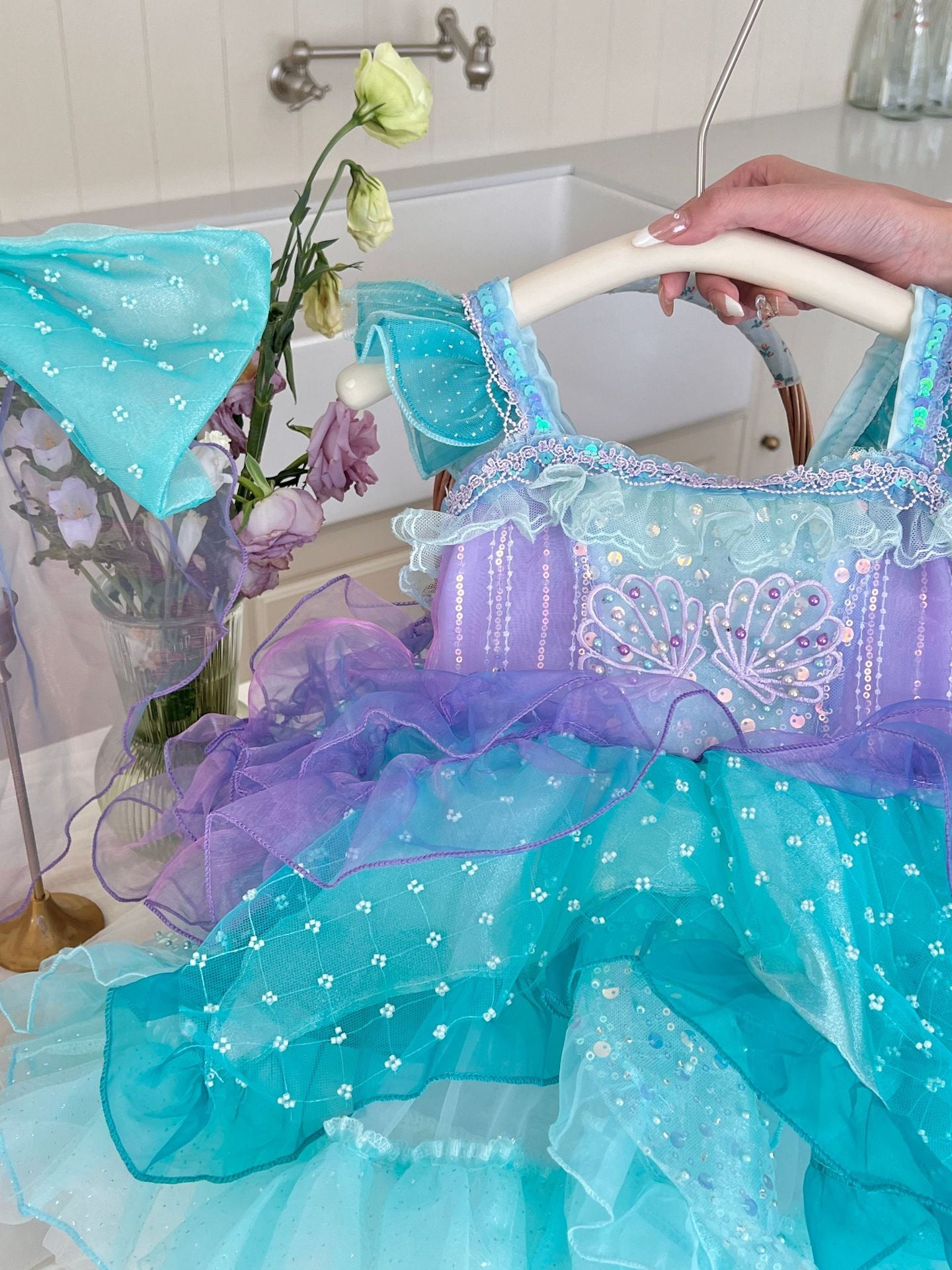 Children's Dress with Mermaid Bow