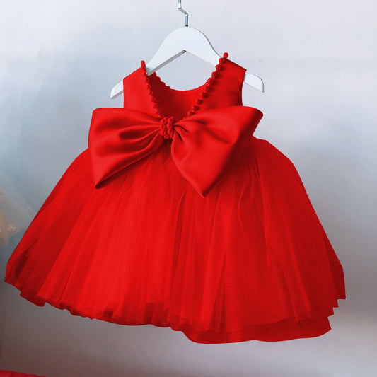 Children's Party Dress Tulle Bow