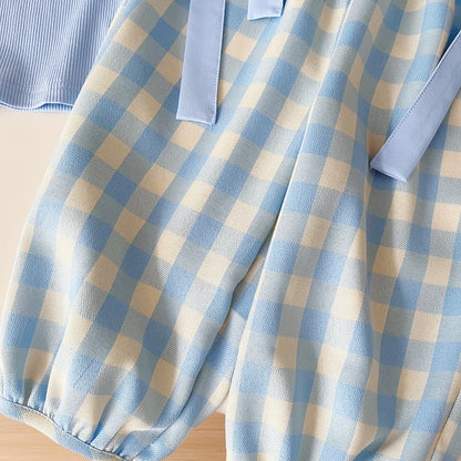 Blue Plaid Girls' Children's Set