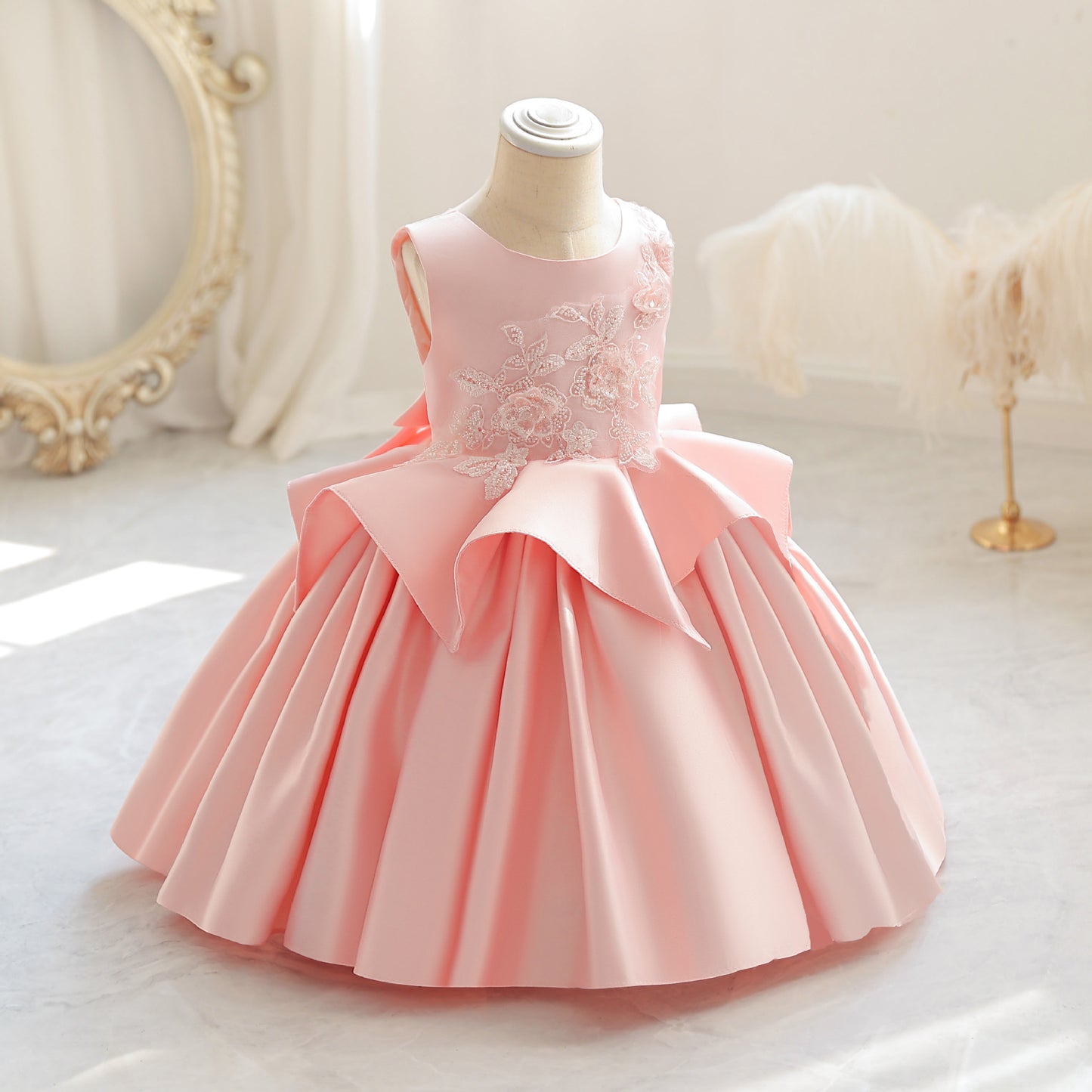 Shiny Flowers Children's Party Dress