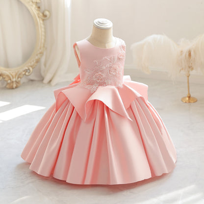 Shiny Flowers Children's Party Dress