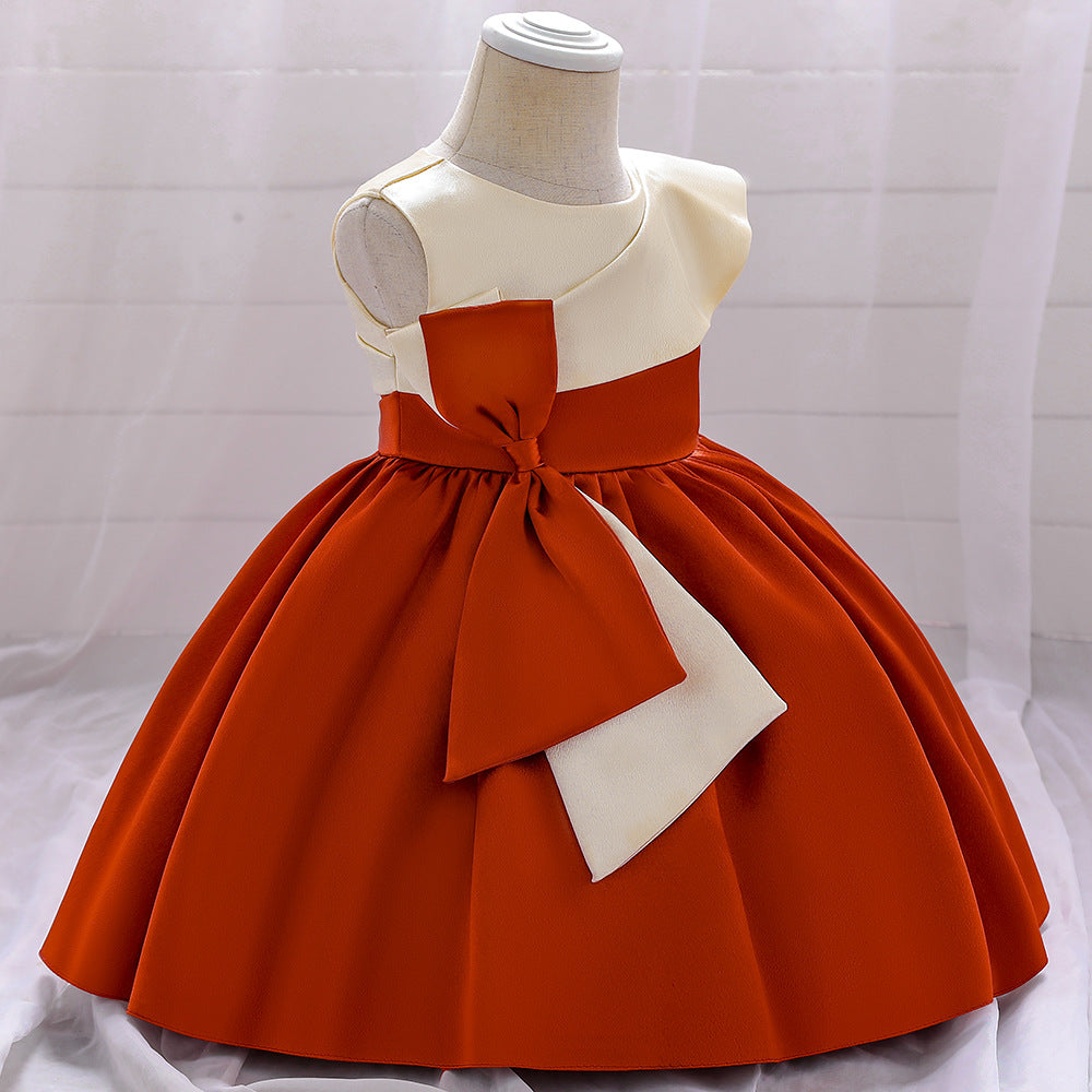 Satin Bow Children's Party Dress