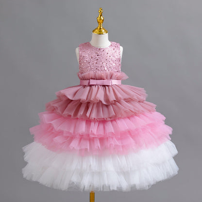 Shiny Tiered Tulle Children's Dress