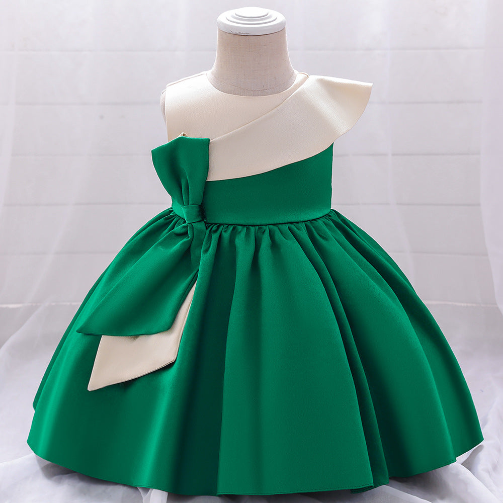 Satin Bow Children's Party Dress