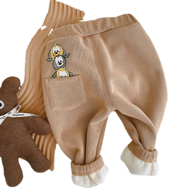 Children's Pants with Teddy Bear Pocket