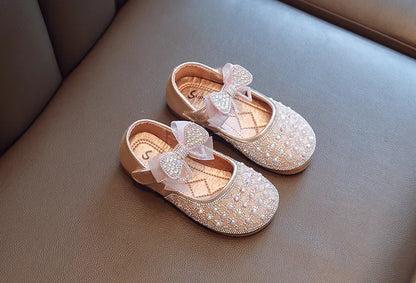 Children's Shiny Bow Shoes