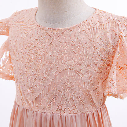 Children's Long Dress With Fower Lace