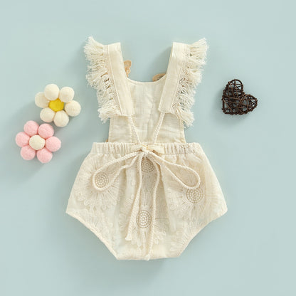 Children's beige bodysuit with butterfly