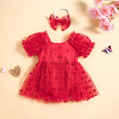 Children's Bodysuit Hearts + Bow