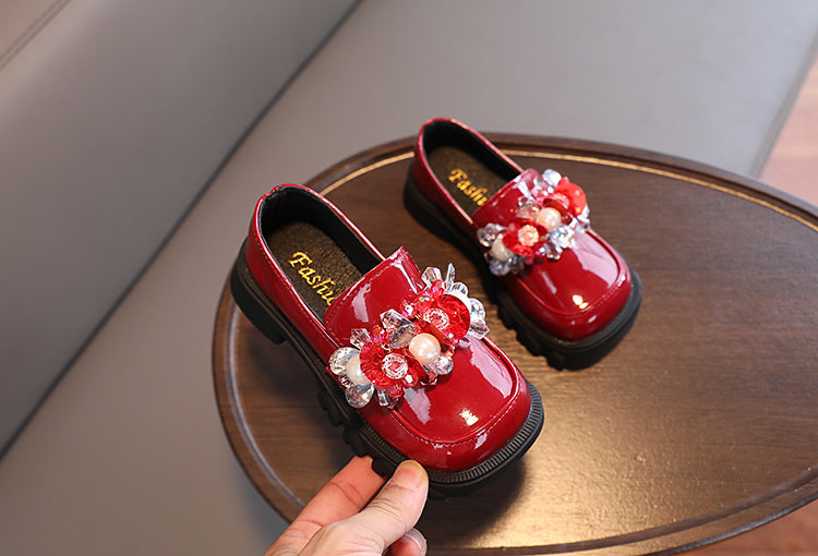 Women's children's shoes with rhinestone soles