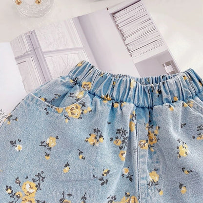 Girls' Infant Set Jeans Flowers