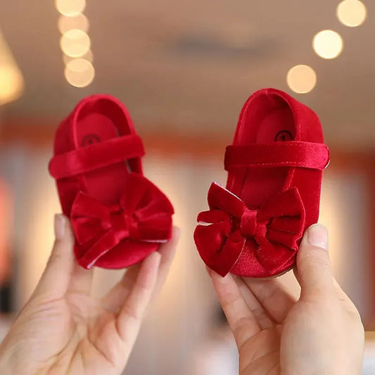 Women's Velvet Bow Children's Shoes