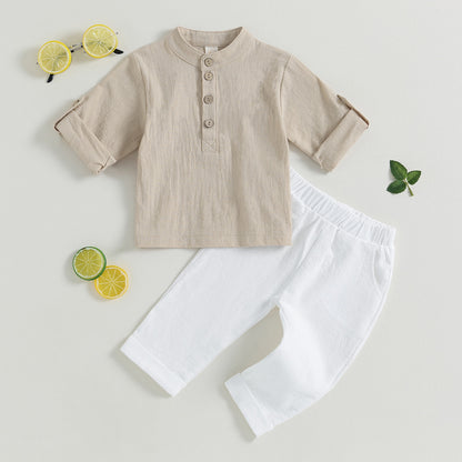 Children's set for boys with button up shirt