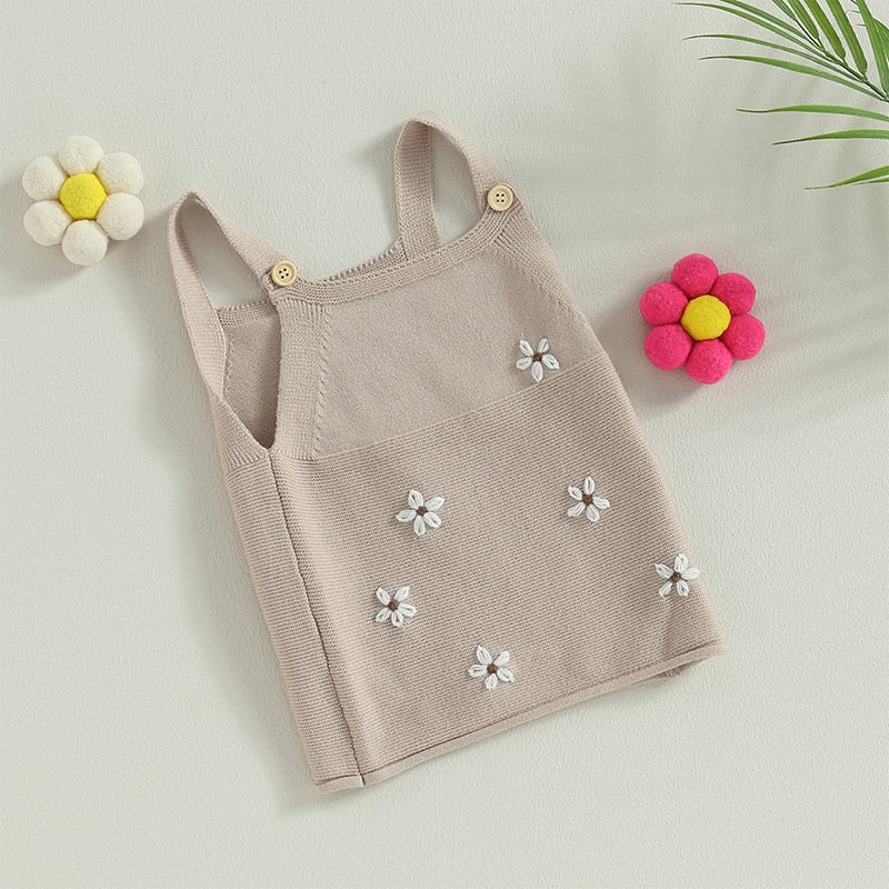 Beige baby dress with flowers