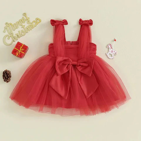 Christmas Infant Dress Tulle and Bow