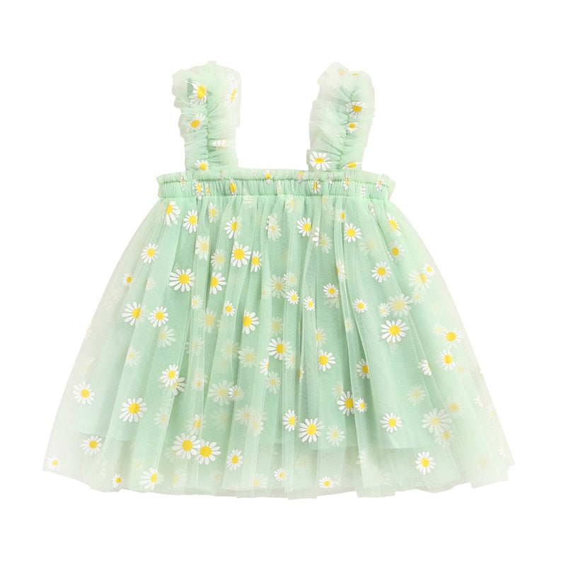 Printed tulle children's dress