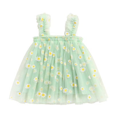 Printed tulle children's dress