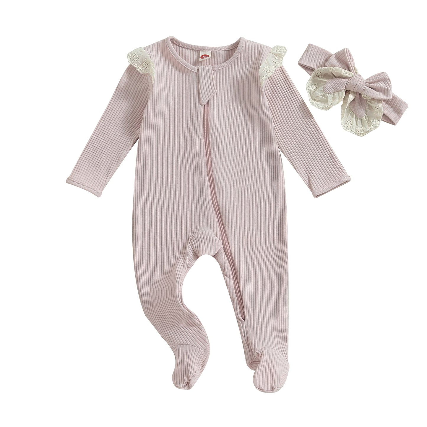 Baby girl romper with headband