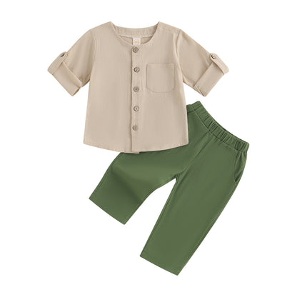 Children's shirt set with buttons