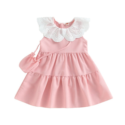 Pink Children's dress with bag