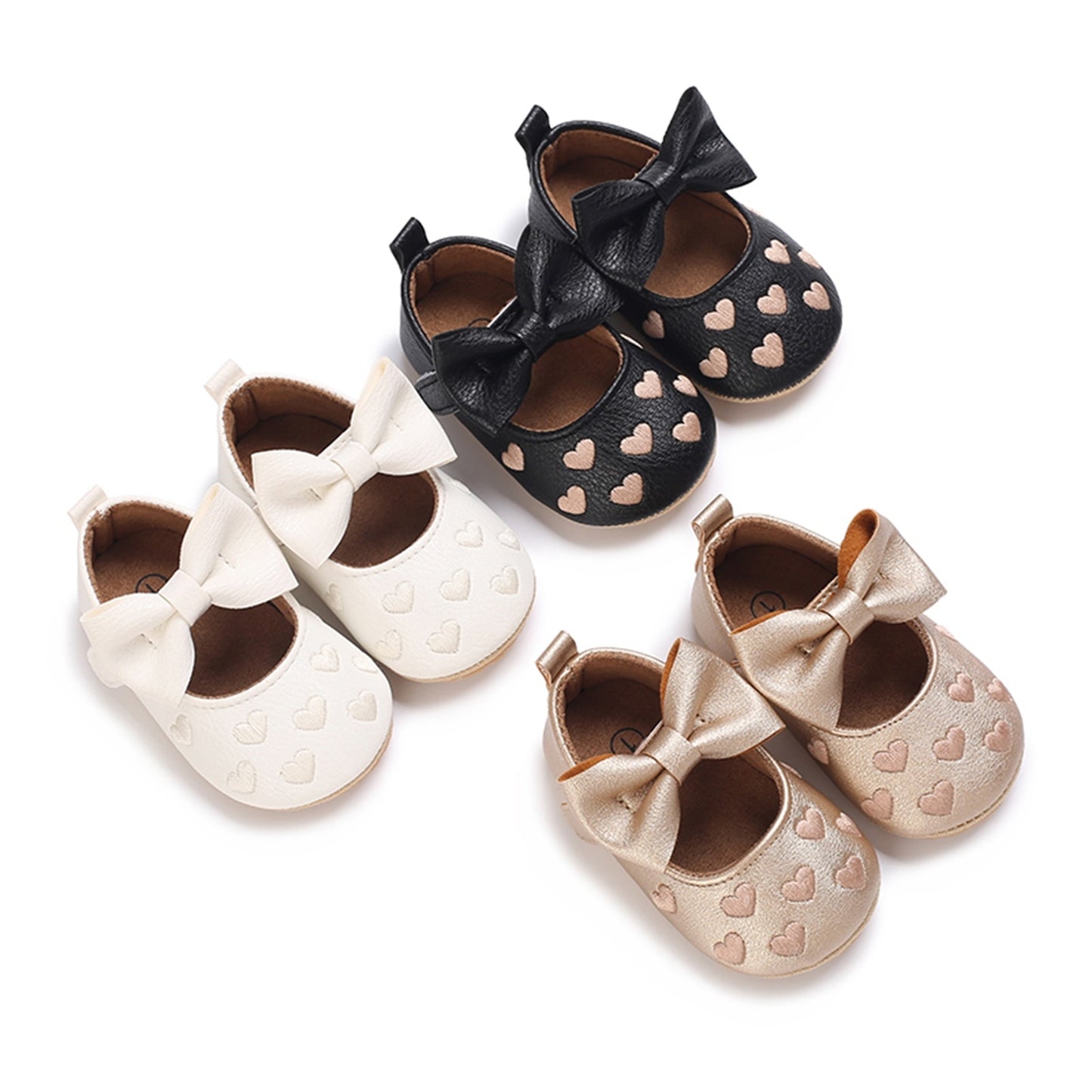 Children's bow and heart shoes