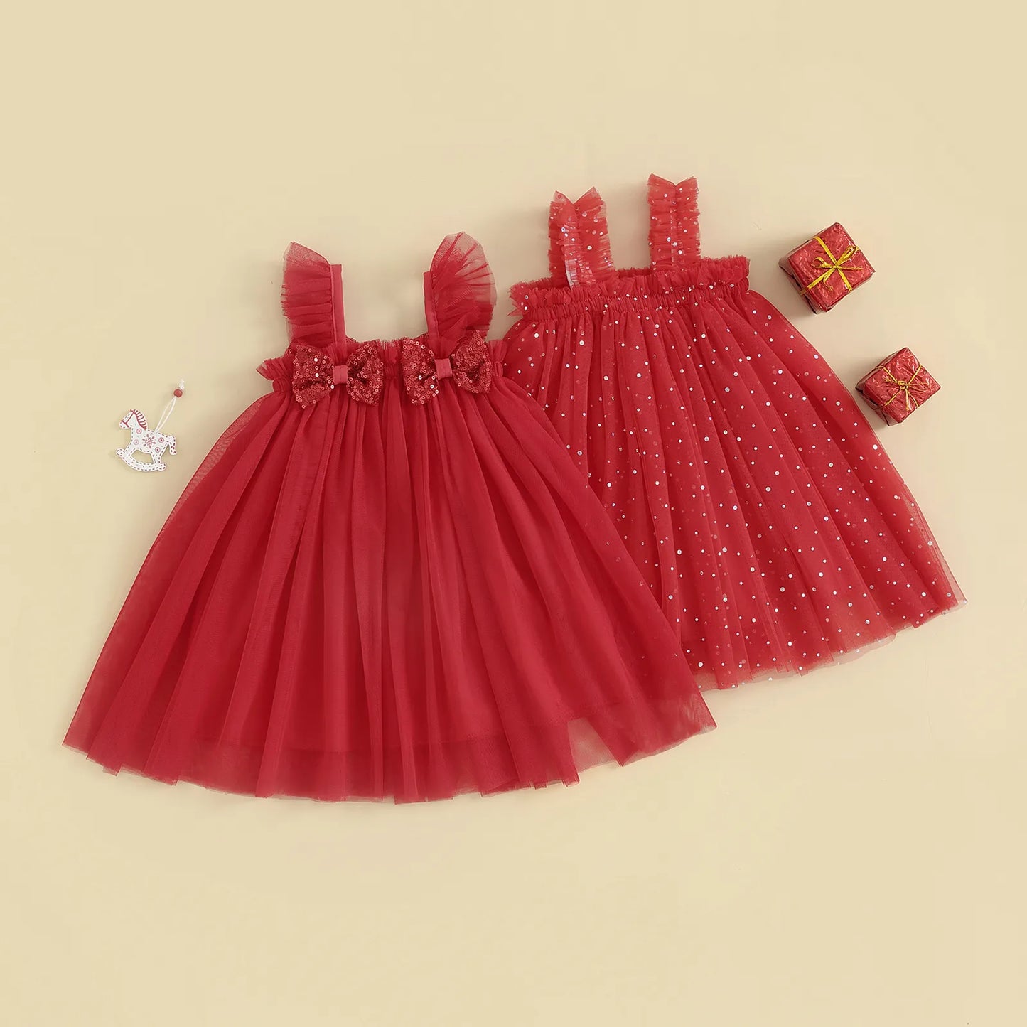 Children's red tulle dress