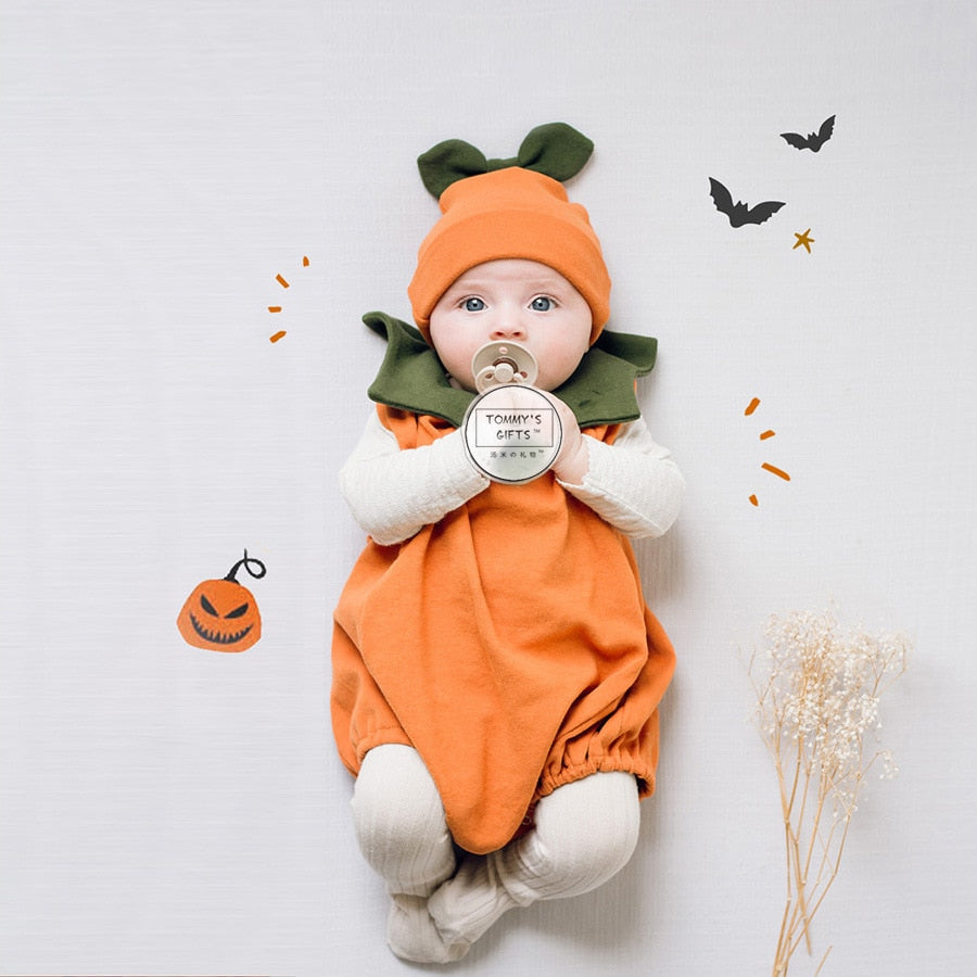 Pumpkin Baby Girls Bodysuit Cotton Sleeveless Patchwork