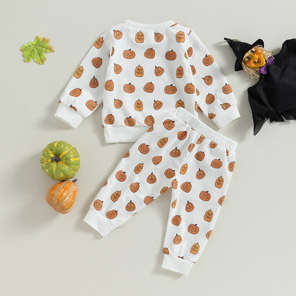 Pumpkin Expression Halloween Clothes Set