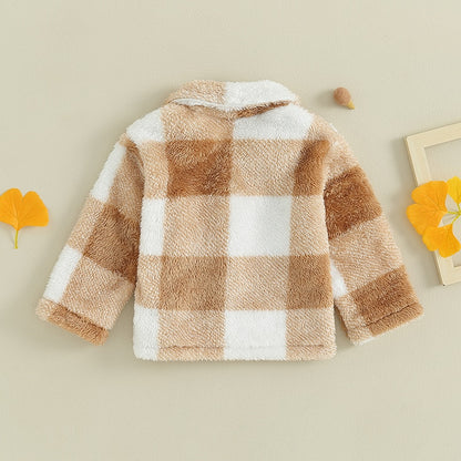 Children's plaid warm coat