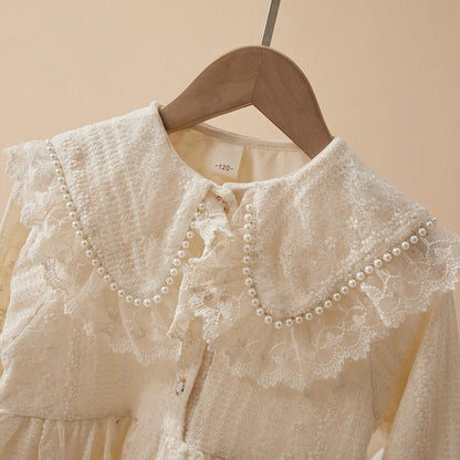 Children's vintage dress with lace collar