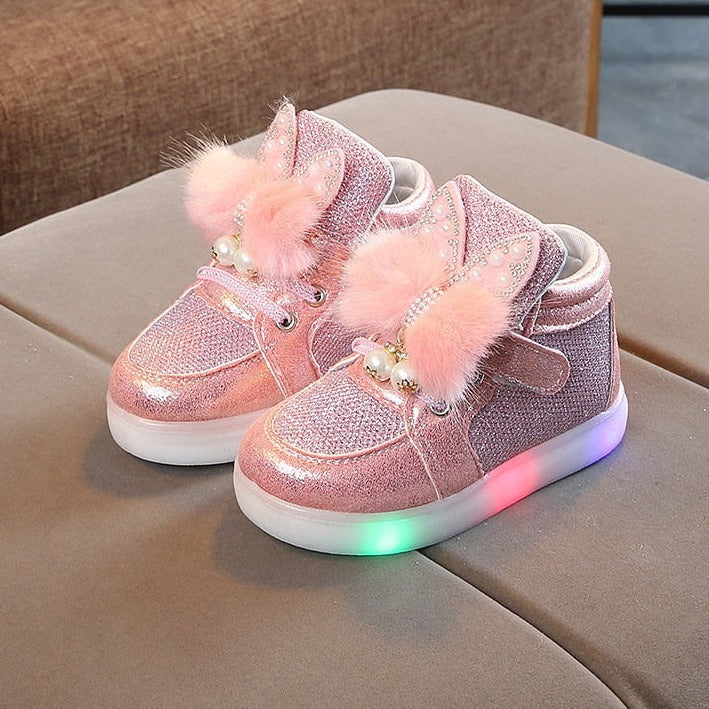 Sparkle sneakers with butterfly and led