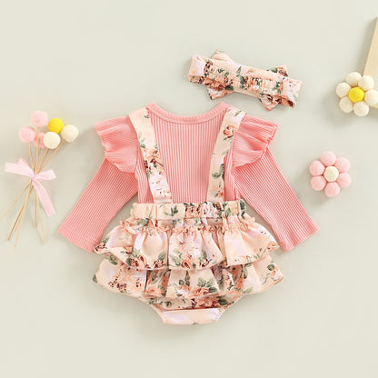 Bodysuit set with Floral + Hadband