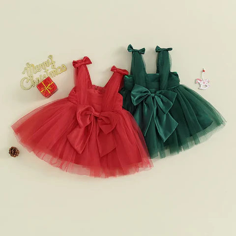 Christmas Infant Dress Tulle and Bow