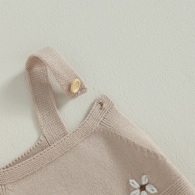 Beige baby dress with flowers