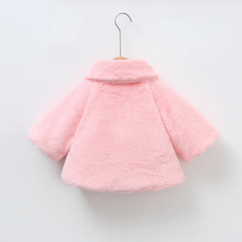 Children's Women's Plush Pompom Bunny Coat