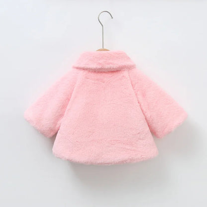 Children's Women's Plush Pompom Bunny Coat