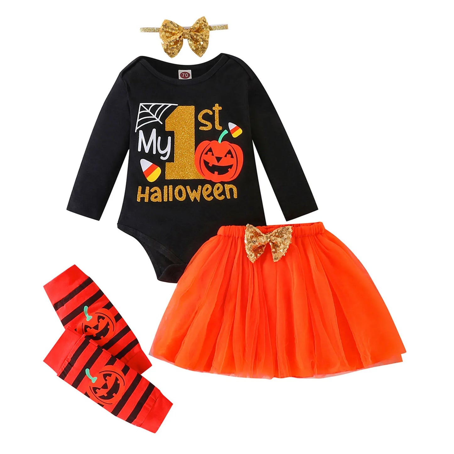 Halloween Skirt Sets Letter Romper