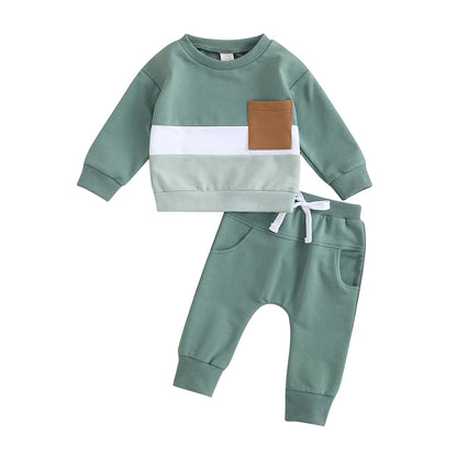 Children's set round neck with stripes