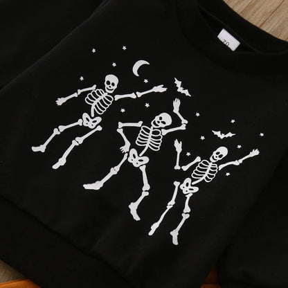 Halloween Sets Long Sleeve T-shirts+Drawstring Long Pants