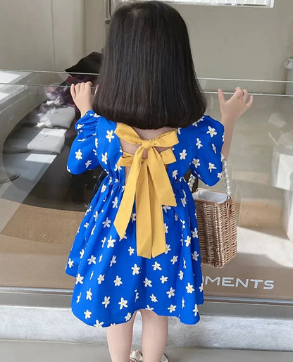 Children's Blue Flowers Dress