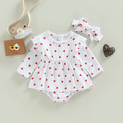 Children's bodysuit + heart hadband