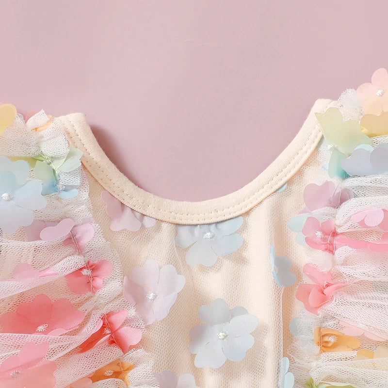 Children's Bodysuit Flowers Colors + Bow