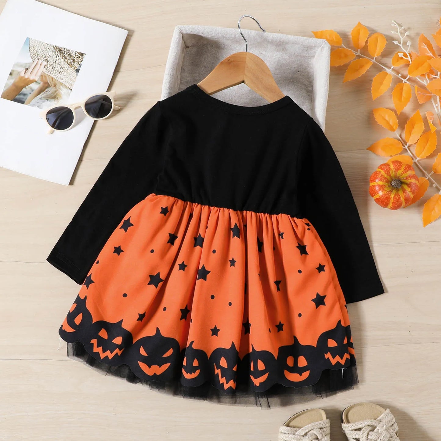 Halloween Dress Black Pumpkin  Print Cartoon