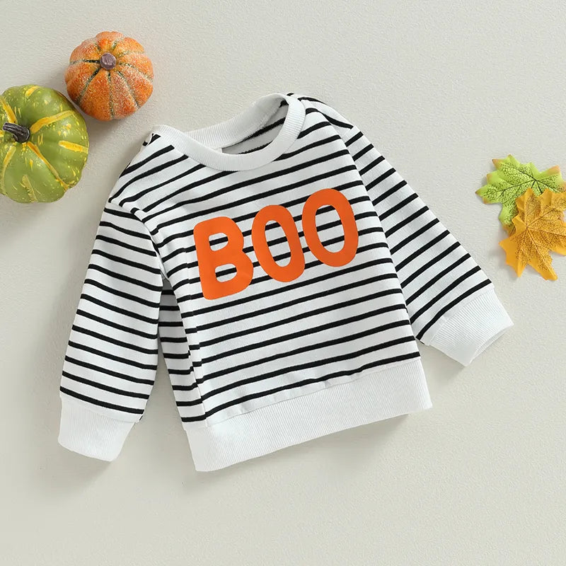 Pullovers Stripe   Long-Sleeved   Sweatshirt Warm Winter Tops Halloween