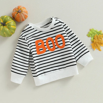 Pullovers Stripe   Long-Sleeved   Sweatshirt Warm Winter Tops Halloween