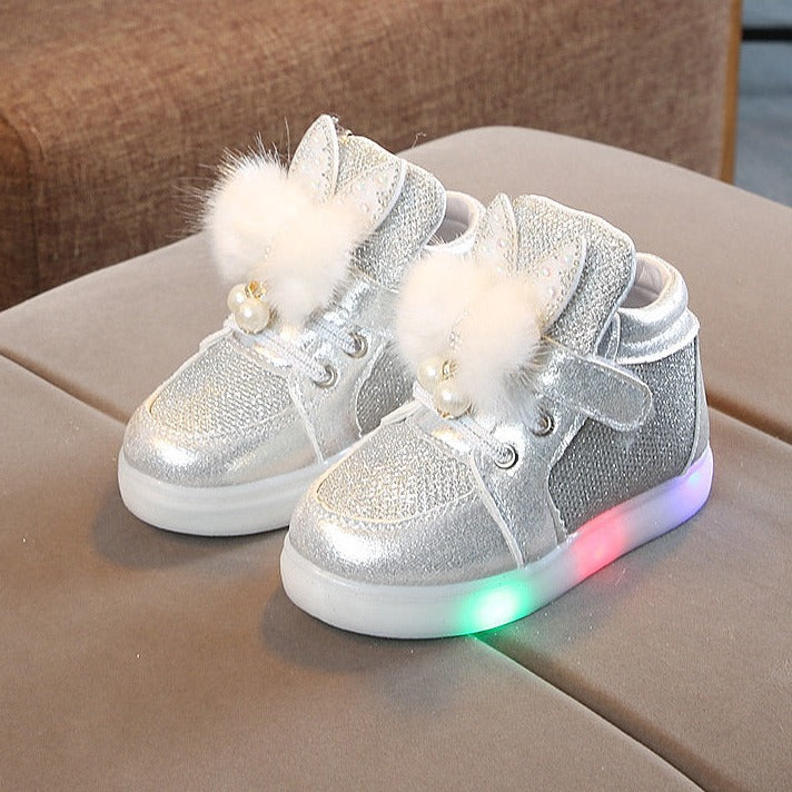 Sparkle sneakers with butterfly and led