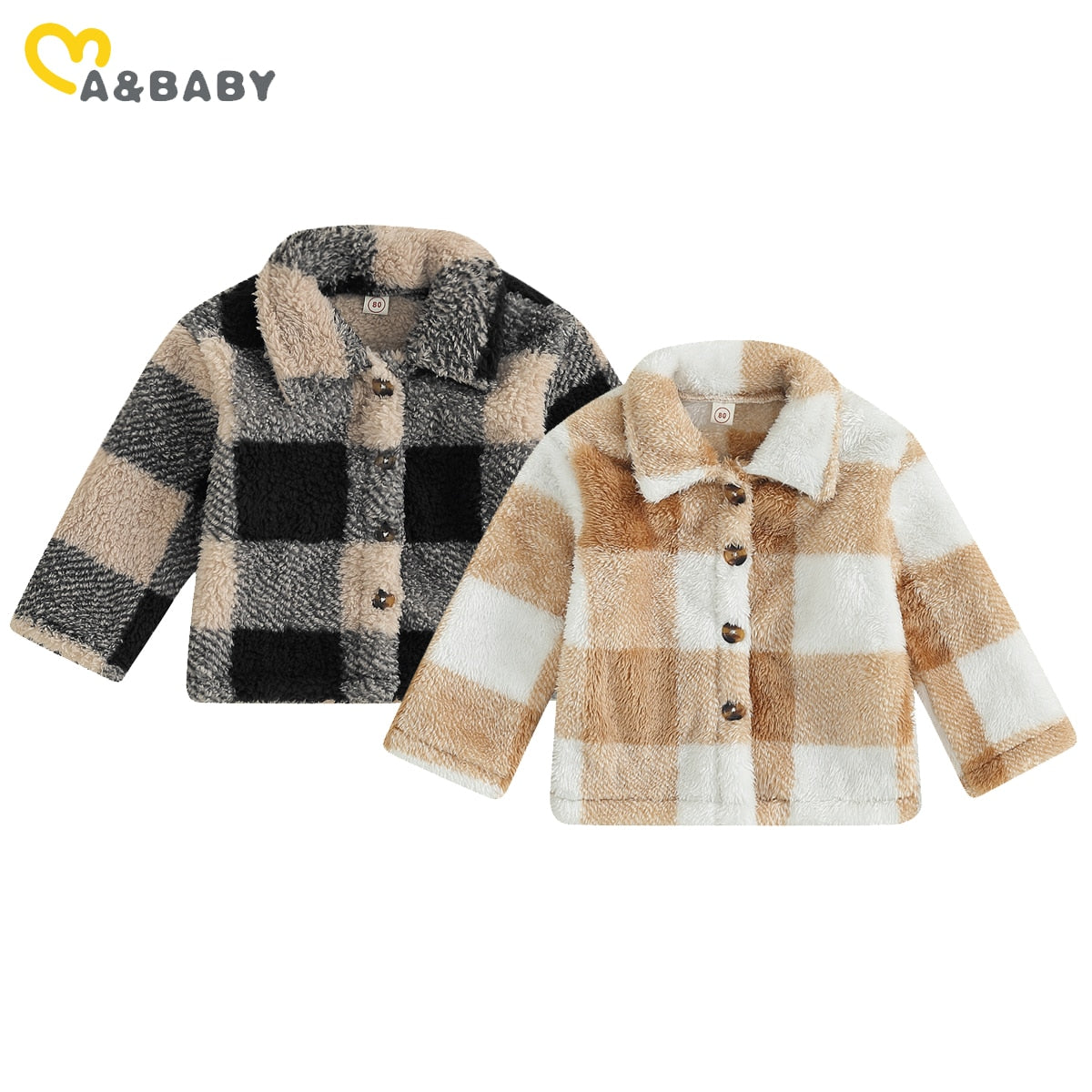 Children's plaid warm coat