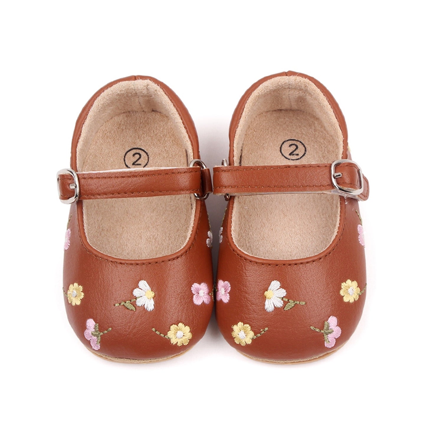 Children's embroidered flower sandals