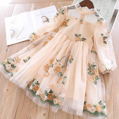 Elegant Children's Dress With Flowers